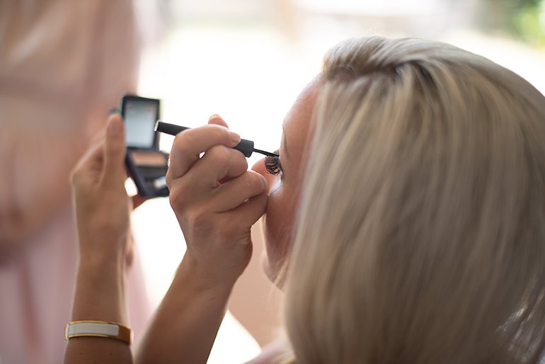 Getting ready before wedding